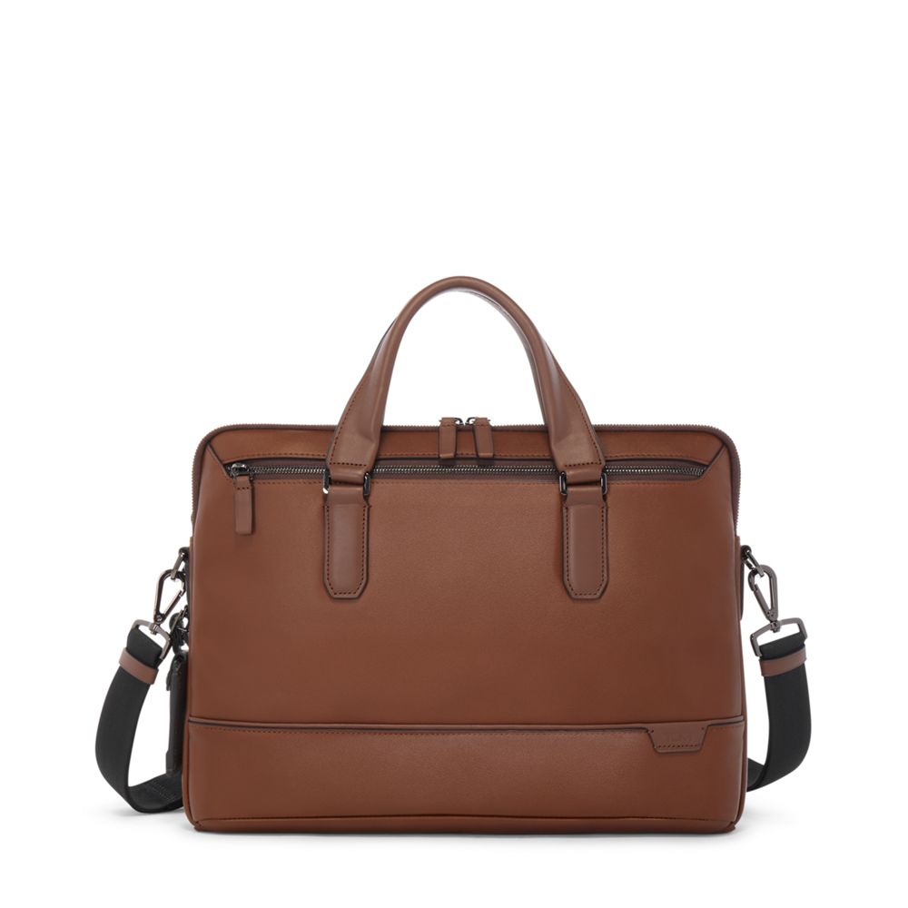 Tumi Harrison Sycamore Slim Brief Cognac