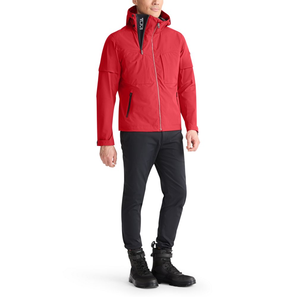Outerwear Mens Hooded Shell Jacket M Red