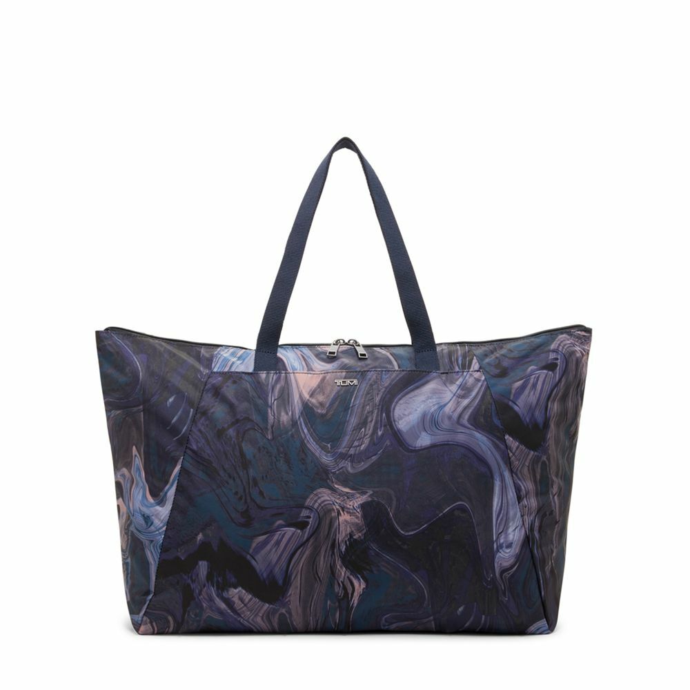 Voyageur Just In Case® Tote Navy Liquid Print