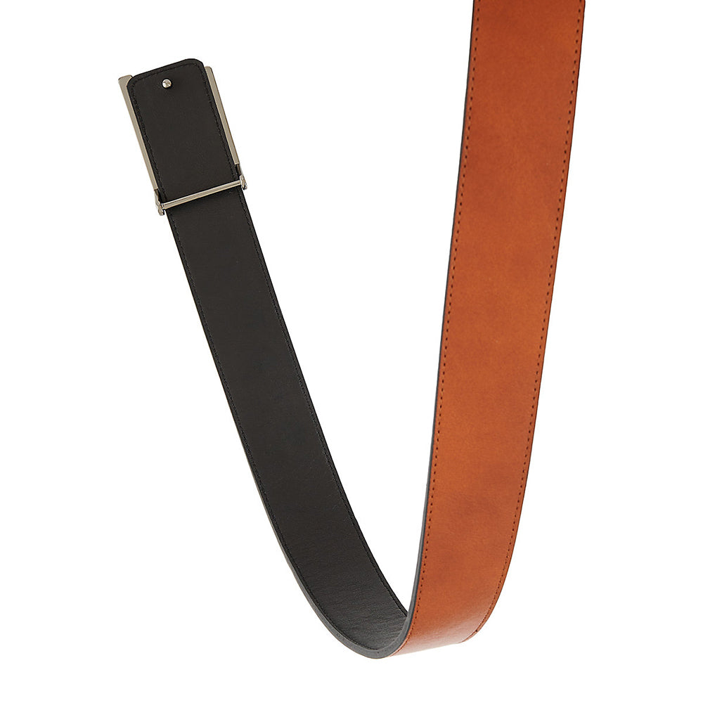 T Buckle Leather Reversible Belt 38